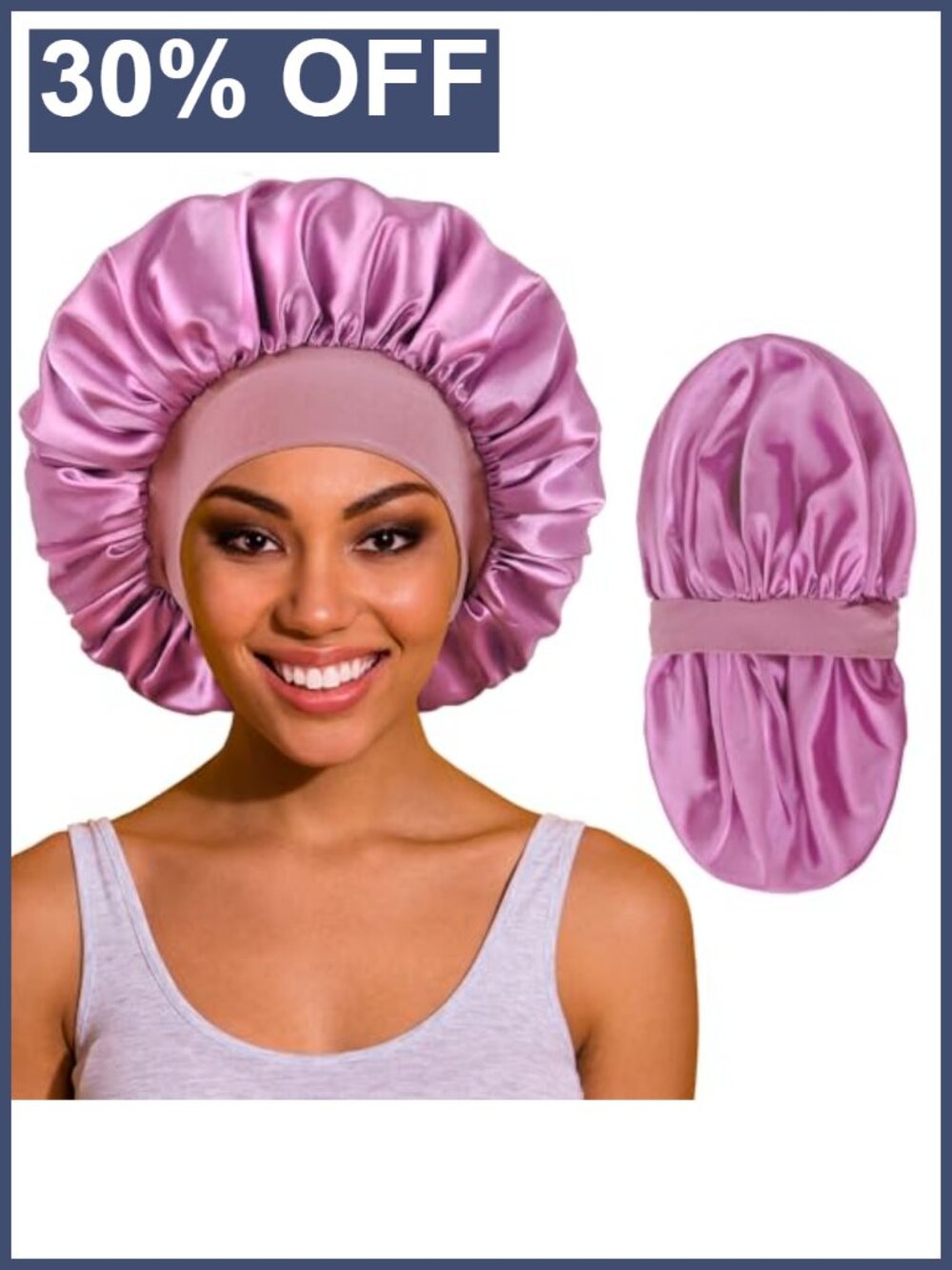 Large Satin Silk Bonnet for Sleeping Women Reversible Hair Bonnet